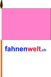 Pink Fahne am Stab Pack à 4 Stück gedruckt | 15.5 x 23 cm