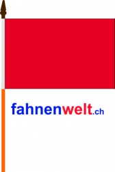 Rote Fahne am Stab Pack à 4 Stück gedruckt | 15.5 x 23 cm