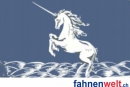 Einhorn/Unicorn Fahne blau gedruckt | 90 x 150 cm