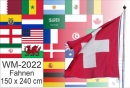 Fahnenset mit allen 32 Fussball-WM-Teilnehmern 2022 gedruckt | à 150 x 250 cm