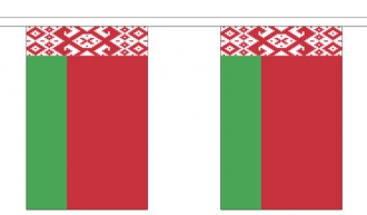 Fahnenkette Belarus / Weissrussland gedruckt aus Stoff | 30 Fahnen 15 x 22.5 cm 9 m lang