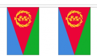 Fahnenkette Eritrea gedruckt aus Stoff | 30 Fahnen 15 x 22.5 cm 9 m lang