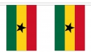 Fahnenkette Ghana gedruckt aus Stoff | 30 Fahnen 15 x 22.5 cm 9 m lang