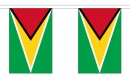Fahnenkette Guyana gedruckt aus Stoff | 30 Fahnen 15 x 22.5 cm 9 m lang