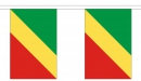 Fahnenkette Kongo Brazzaville gedruckt aus Stoff | 30 Fahnen 15 x 22.5 cm 9 m lang