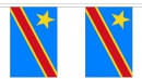 Fahnenkette Kongo Demokratische Republik gedruckt aus Stoff | 30 Fahnen 15 x 22.5 cm 9 m lang