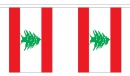 Fahnenkette Libanon gedruckt aus Stoff | 30 Fahnen 15 x 22.5 cm 9 m lang