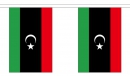 Fahnenkette Libyen gedruckt aus Stoff | 30 Fahnen 15 x 22.5 cm 9 m lang