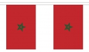 Fahnenkette Marokko gedruckt aus Stoff | 30 Fahnen 15 x 22.5 cm 9 m lang