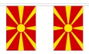 Fahnenkette Nordmazedonien gedruckt aus Stoff | 30 Fahnen 15 x 22.5 cm 9 m lang