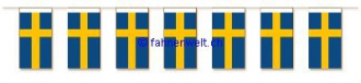 Fahnenkette Schweden gedruckt aus Papier | 20 Fahnen 12 x 24 cm 5 m lang