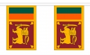 Fahnenkette Sri Lanka gedruckt aus Stoff | 30 Fahnen 15 x 22.5 cm 9 m lang