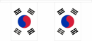 Fahnenkette Südkorea gedruckt aus Stoff | 30 Fahnen 15 x 22.5 cm 9 m lang