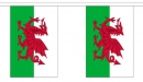 Fahnenkette Wales gedruckt aus Stoff | 30 Fahnen 15 x 22.5 cm 9 m lang