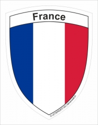 Aufkleber Frankreich / France Wappen | 6.5 x 8.5 cm