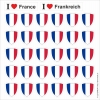 Aufkleber Frankreich / France in Wappenform 30 Stück auf Bogen | ca. 12.5 x 12.5 cm