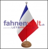 Frankreich Tisch-Fahne aus Stoff mit Holzsockel | 22.5 x 15 cm