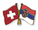 Freundschaftspin Schweiz-Serbien mit Wappen | Grösse ca. 22mm