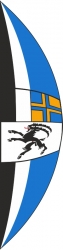 Bogenfahne / Halbrundfahne Kanton Graubünden mit alternativen Darstellung GR inkl. Karabiner