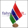Gambia Tisch-Fahne aus Stoff mit Holzsockel | 22.5 x 15 cm