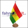 Ghana Tisch-Fahne aus Stoff mit Holzsockel | 22.5 x 15 cm