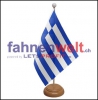 Griechenland Tisch-Fahne aus Stoff mit Holzsockel | 22.5 x 15 cm