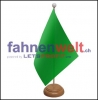 Grüne Tisch-Fahne aus Stoff mit Holzsockel | 22.5 x 15 cm