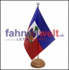 Haiti Tisch-Fahne aus Stoff mit Holzsockel | 22.5 x 15 cm