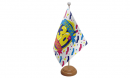 Happy Birthday 30 Tisch-Fahne aus Stoff mit Holzsockel | 22.5 x 15 cm
