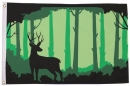 Hirsch Silhouette / Deer Silhouette Fahne aus Stoff | 90 x 150 cm
