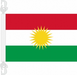 Hissfahne Kurdistan gedruckt im Querformat | 30 x 45 cm