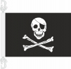 Pirat mit gekreuzten Knochen Hissfahne aus Stoff | 30 x 45 cm