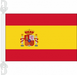 Spanien mit Wappen Hissfahne gedruckt im Querformat | 30 x 45 cm