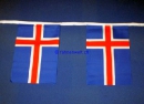 Fahnenkette Island gedruckt aus Stoff | 30 Fahnen 15 x 22.5 cm 9 m lang