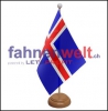 Island Tisch-Fahne aus Stoff mit Holzsockel | 22.5 x 15 cm