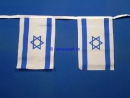 Fahnenkette Israel gedruckt aus Stoff | 30 Fahnen 15 x 22.5 cm 9 m lang