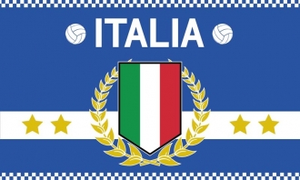 Italien / Italia mit Lorbeerkranz und Sternen Fahne aus Stoff | 90 x 150 cm