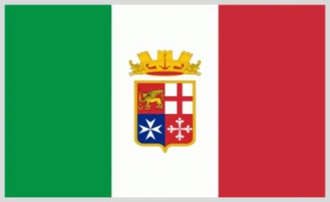 Italien mit Wappen Naval Fahne gedruckt | 90 x 150 cm