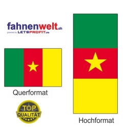 KAMERUN Fahne in Top-Qualität gedruckt im Hoch- und Querformat | diverse Grössen