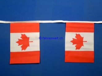 Fahnenkette Kanada gedruckt aus Stoff | 30 Fahnen 15 x 22.5 cm 9 m lang