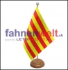 Katalonien Tisch-Fahne aus Stoff mit Holzsockel | 22.5 x 15 cm