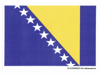 Aufkleber Bosnien Herzegowina | 7 x 9.5 cm