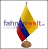 Kolumbien Tisch-Fahne aus Stoff mit Holzsockel | 22.5 x 15 cm
