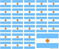 Aufkleber Argentinien auf Bogen | 12.5 x 10.5 cm