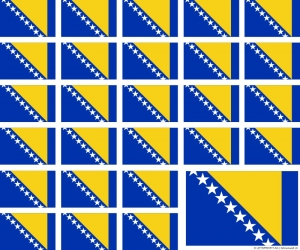 Aufkleber Bosnien Herzegowina   auf Bogen | 12.5 x 10.5 cm
