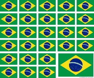 Aufkleber Brasilien auf Bogen | 12.5 x 10.5 cm