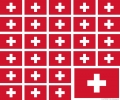 Aufkleber Schweiz quer auf Bogen | 12.5 x 10.5 cm