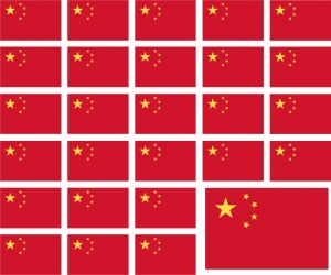 Aufkleber China auf Bogen | 12.5 x 10.5 cm