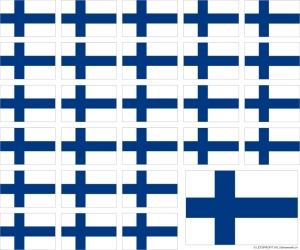 Aufkleber Finnland auf Bogen | 12.5 x 10.5 cm