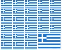 Aufkleber Griechenland auf Bogen | 12.5 x 10.5 cm